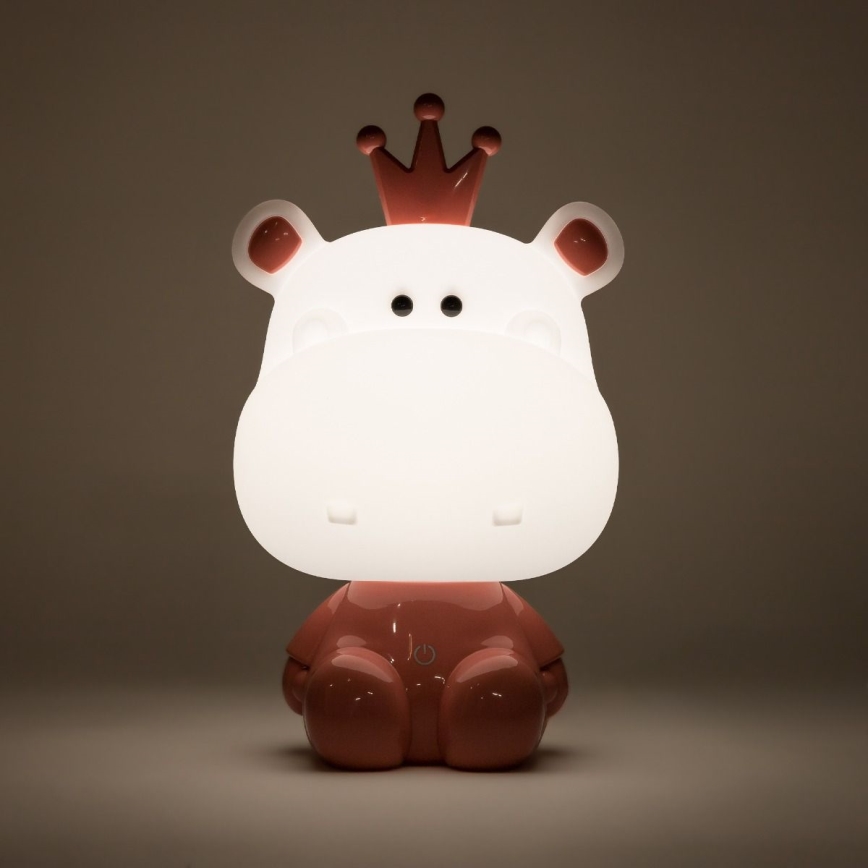 Zuma Line - LED Ściemniana dotykowa lampa stołowa dla dzieci LED/3W/230V hipopotamróżowy