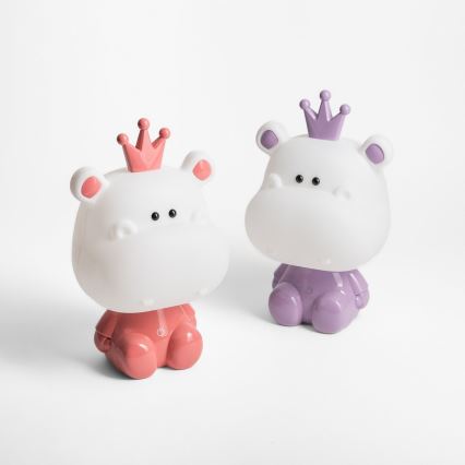 Zuma Line - LED Ściemniana dotykowa lampa stołowa dla dzieci LED/3W/230V hipopotamróżowy