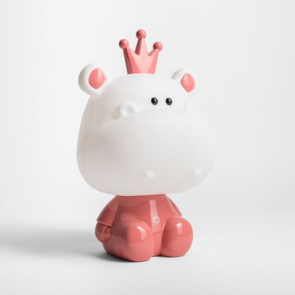 Zuma Line - LED Ściemniana dotykowa lampa stołowa dla dzieci LED/3W/230V hipopotamróżowy