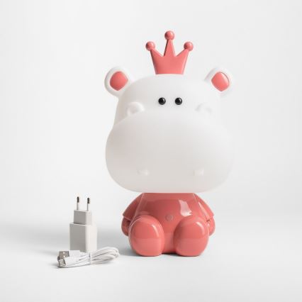 Zuma Line - LED Ściemniana dotykowa lampa stołowa dla dzieci LED/3W/230V hipopotamróżowy