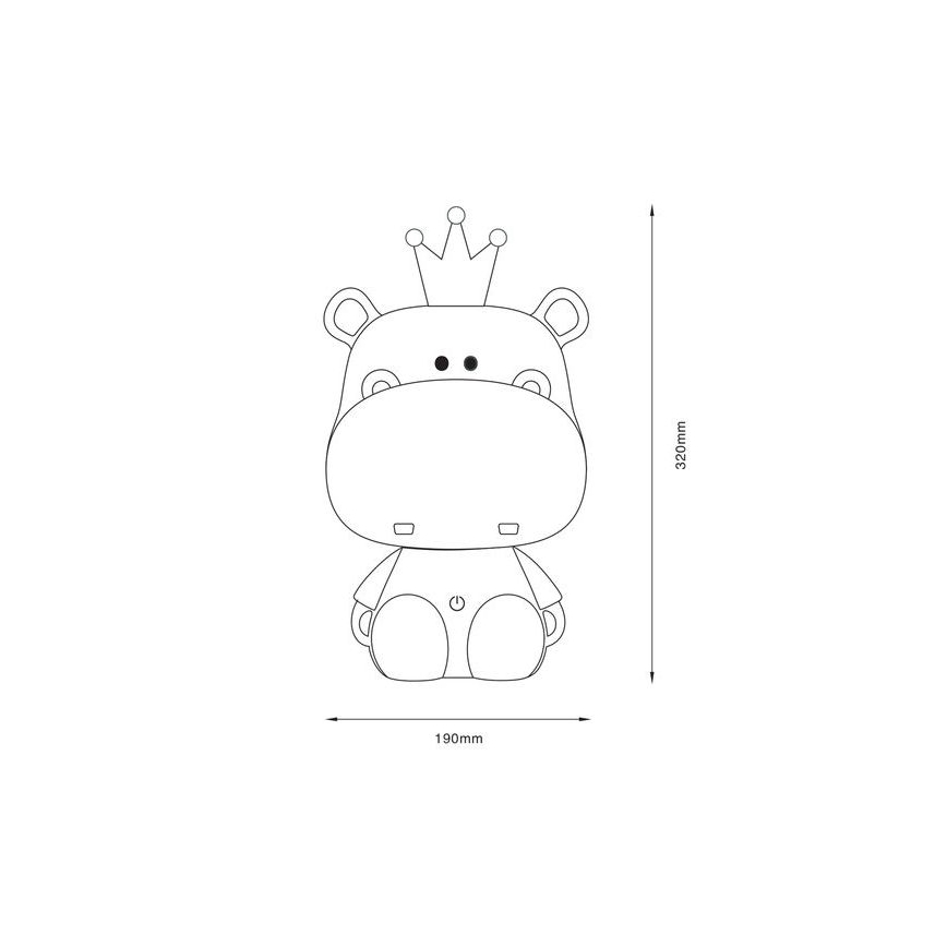 Zuma Line - LED Ściemniana dotykowa lampa stołowa dla dzieci LED/3W/230V hipopotamróżowy