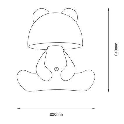 Zuma Line - LED Ściemnialna dotykowa lampa stołowa dla dzieci LED/3W/230V niedźwiedź różowy