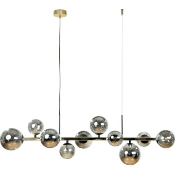 Zuma Line - Lampa wisząca na linkach 10xG9/8W/230V, złoto/przydymiona czerń