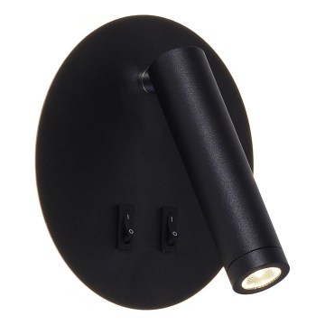 Zuma Line - LED kinkiet ścienny punktowy LED/5,5W/230V 4000K + LED/2,5W 3000K czarny