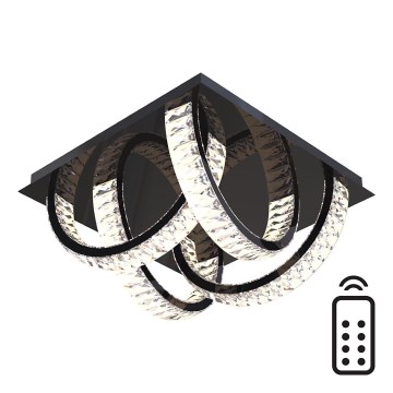 Zuma Line - LED ściemnialna kryształowa lampa sufitowa LED/23,5W/230V 2700-6000K czarna + pilot do zdalnego sterowania