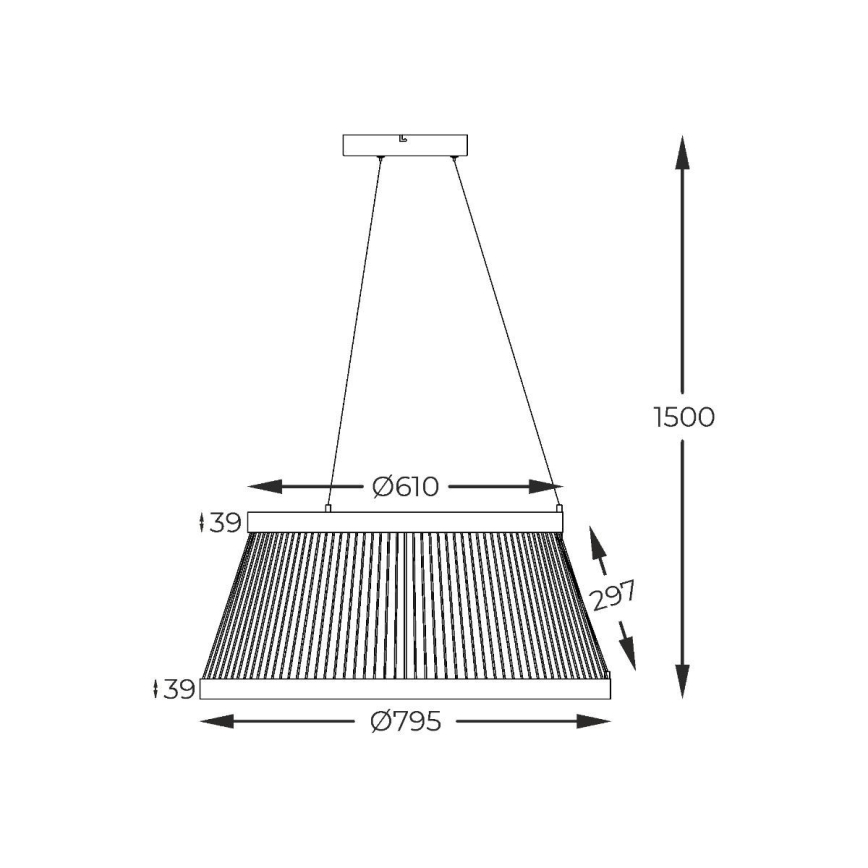Zuma Line - LED Żyrandol ściemnialny na lince LED/53W/230V 2700-6000K czarny + zdalne sterowanie