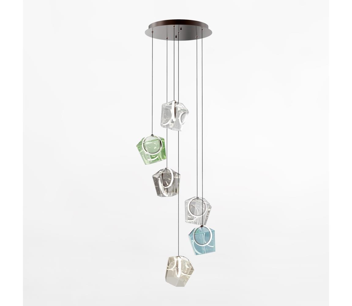 Zuma Line MD3350A-6BL/MIX - LED Żyrandol na lince COLORE 6xLED/6W/230V czarny/kolorowy