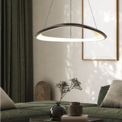 Zuma Line - LED Żyrandol ściemnialny na lince LED/34W/230V 3000K czarny chrom błyszczący