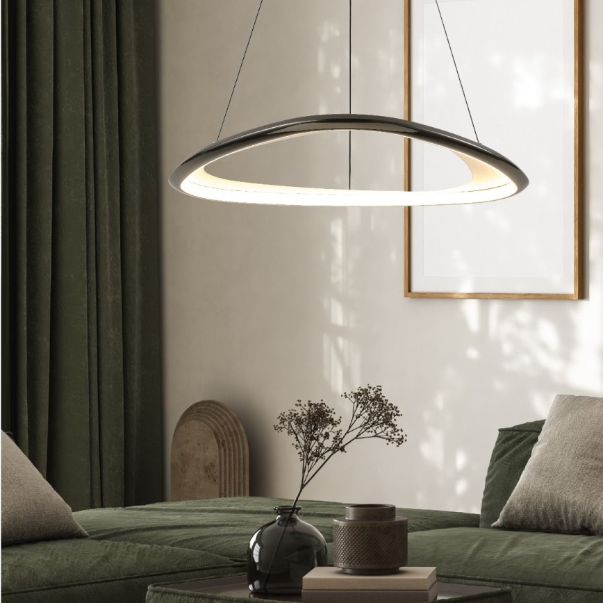 Zuma Line - LED Żyrandol ściemnialny na lince LED/34W/230V 3000K czarny chrom błyszczący