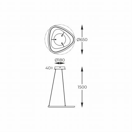 Zuma Line - LED Żyrandol ściemnialny na lince LED/34W/230V 3000K czarny chrom błyszczący