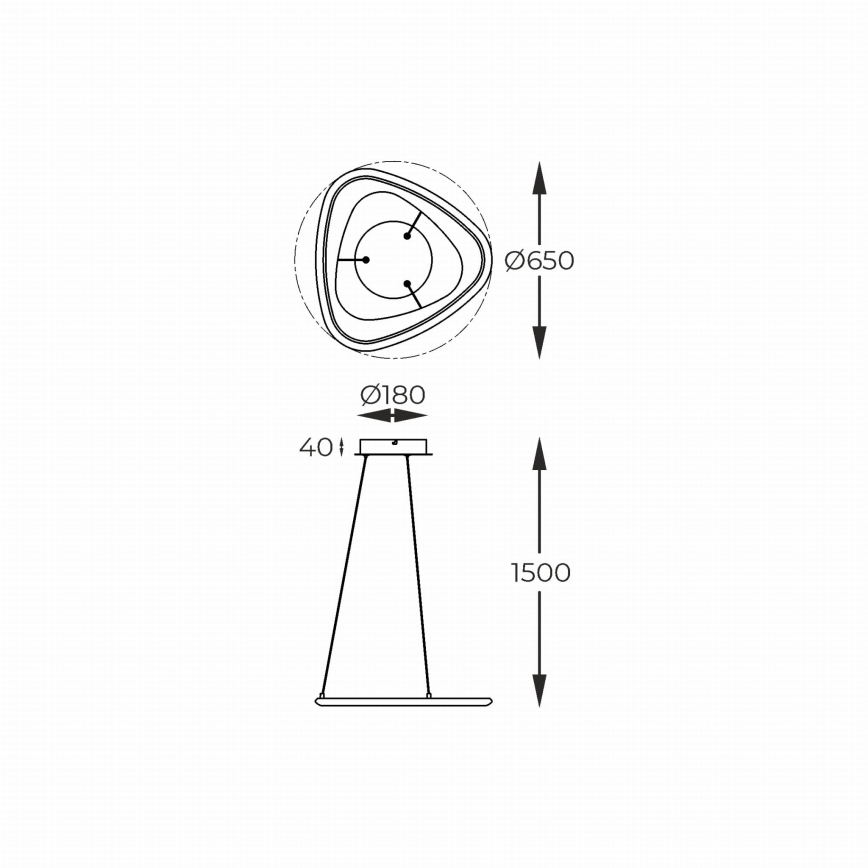 Zuma Line - LED Żyrandol ściemnialny na lince LED/34W/230V 3000K czarny chrom błyszczący