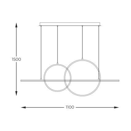 Zuma Line - Regulowany żyrandol LED na linkach LED/34W/230V złoty