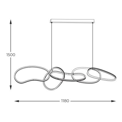 Zuma Line - Regulowany żyrandol LED na linkach LED/56W/230V złoty
