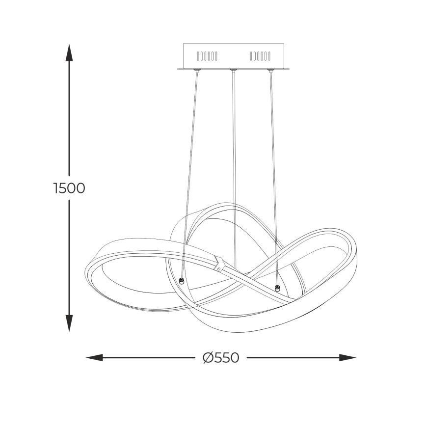 Zuma Line - LED Żyrandol ściemnialny na lince LED/44W/230V czarny