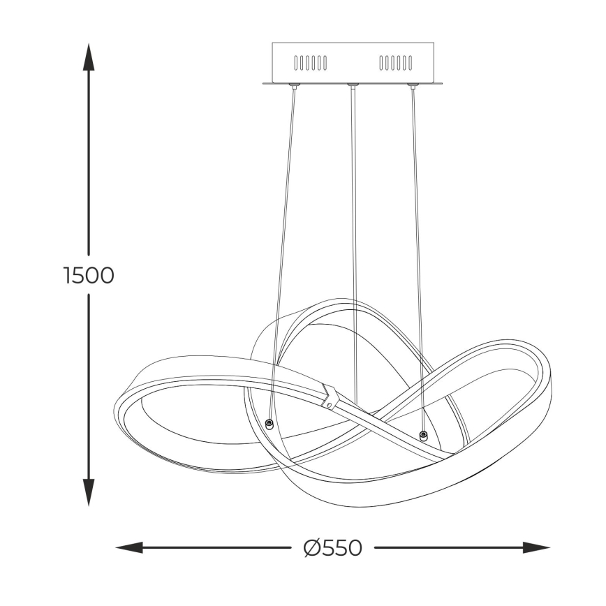 Zuma Line - LED Żyrandol ściemnialny na lince LED/44W/230V czarny/złoty