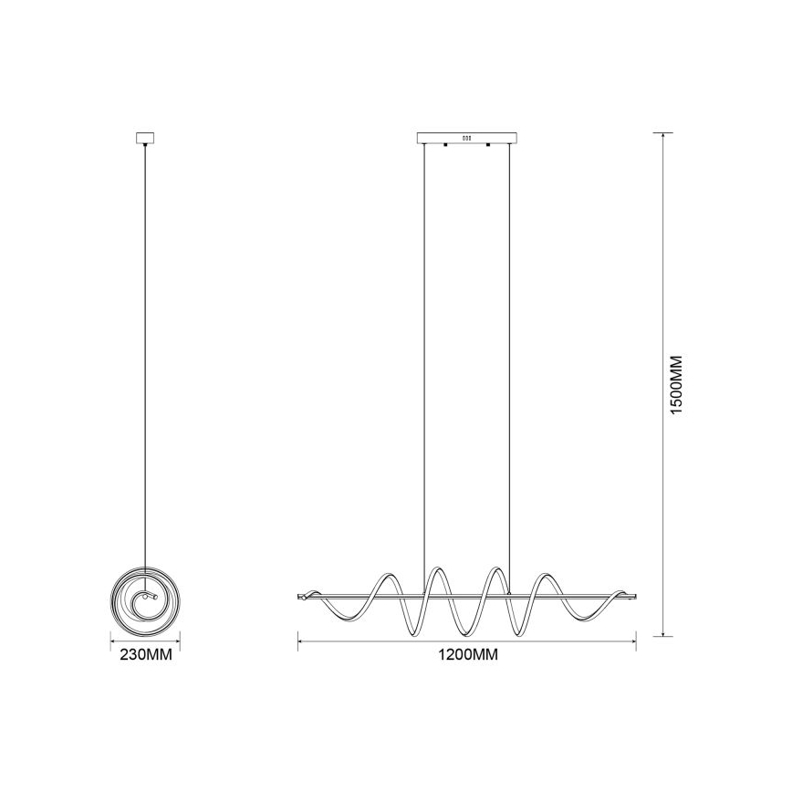 Zuma Line - Żyrandol LED na linkę LED/60W/230V czarny