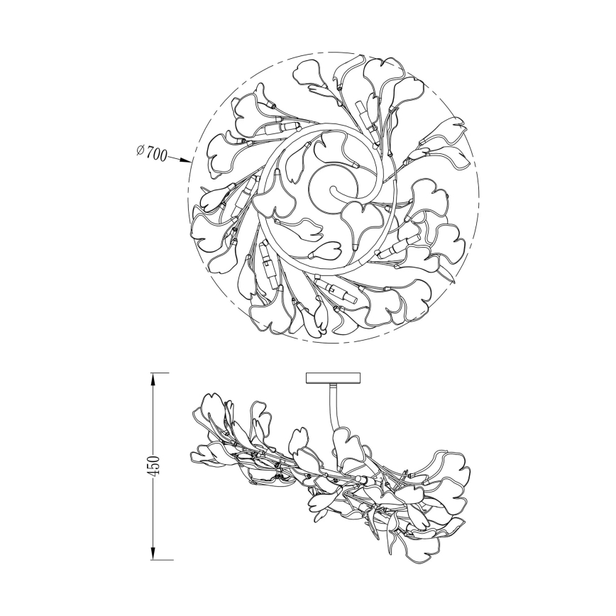 Zuma Line - Przysufitowy żyrandol 6xG9/42W/230V, średnica 70 cm, złoty