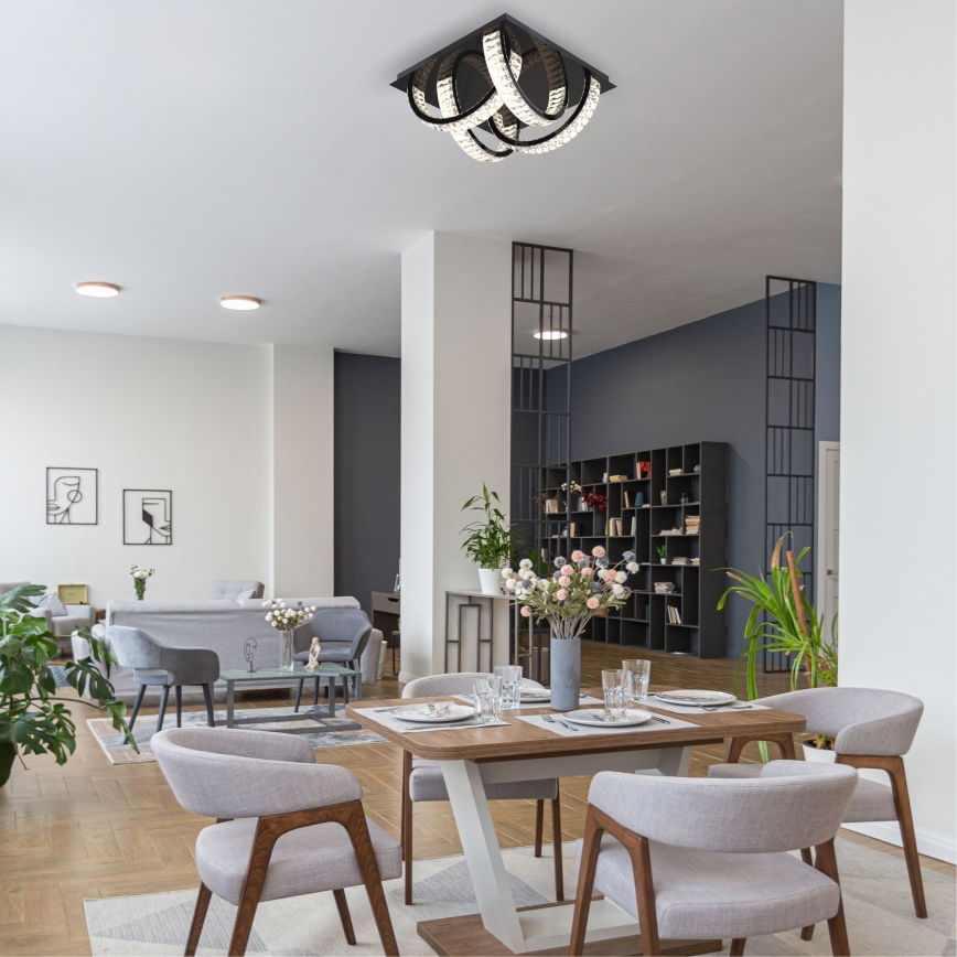 Zuma Line - LED ściemnialna kryształowa lampa sufitowa LED/23,5W/230V 2700-6000K czarna + pilot do zdalnego sterowania