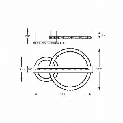 Zuma Line - LED Ściemnialna oprawa sufitowa LED/36W/230V złota