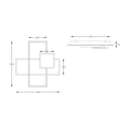 Zuma Line - LED Plafon ściemnialny LED/46W/230V czarny