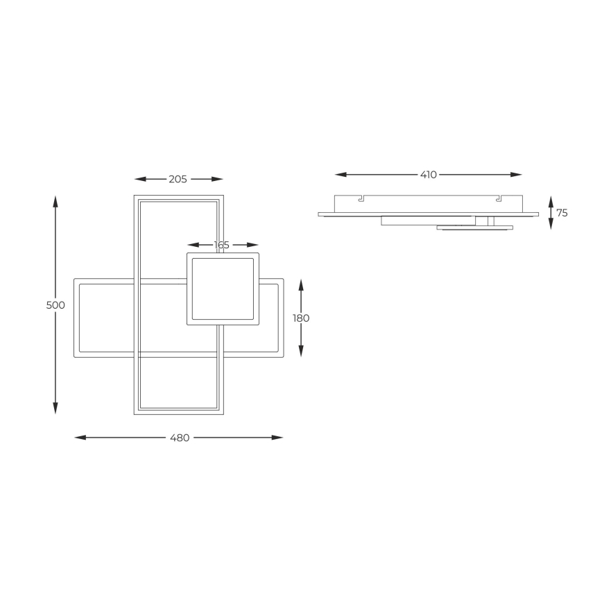 Zuma Line - LED Plafon ściemnialny LED/46W/230V czarny