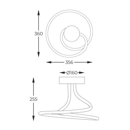 Zuma Line - LED Ściemnialny żyrandol natynkowy LED/26W/230V czarny