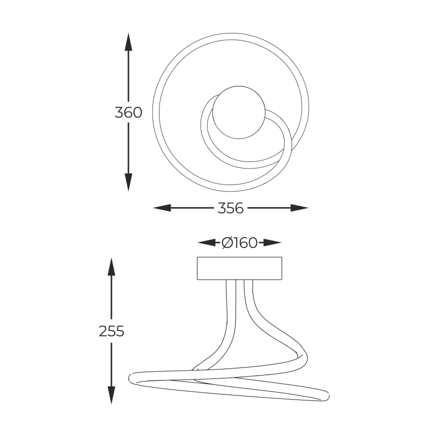 Zuma Line - LED Ściemnialny żyrandol natynkowy LED/26W/230V czarny