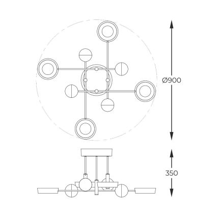 Zuma Line - LED ściemnialny przysufitowy żyrandol LED/60W/230V złoty/czarny