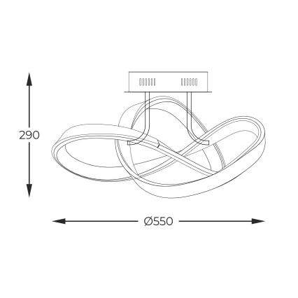 Zuma Line - LED Ściemnialny żyrandol natynkowy LED/44W/230V czarny/złoty