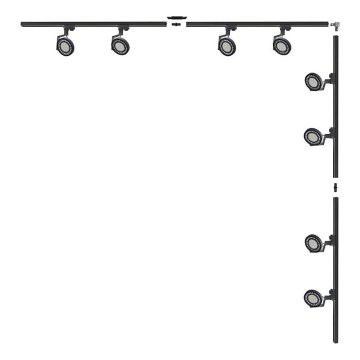 Zuma Line - Oprawa punktowa do systemu szynowego 8xGU10/15W/230V czarna
