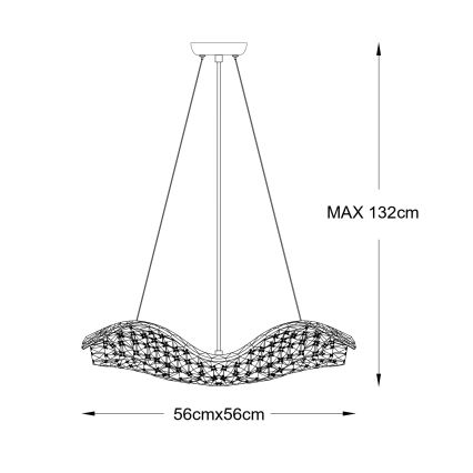 Zuma Line - Żyrandol na linkach 8xG9/42W/230V złoty