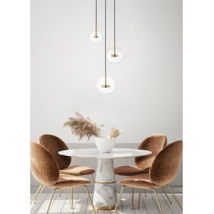 Zuma Line - LED Żyrandol na lince 3xLED/5W/230V złoty