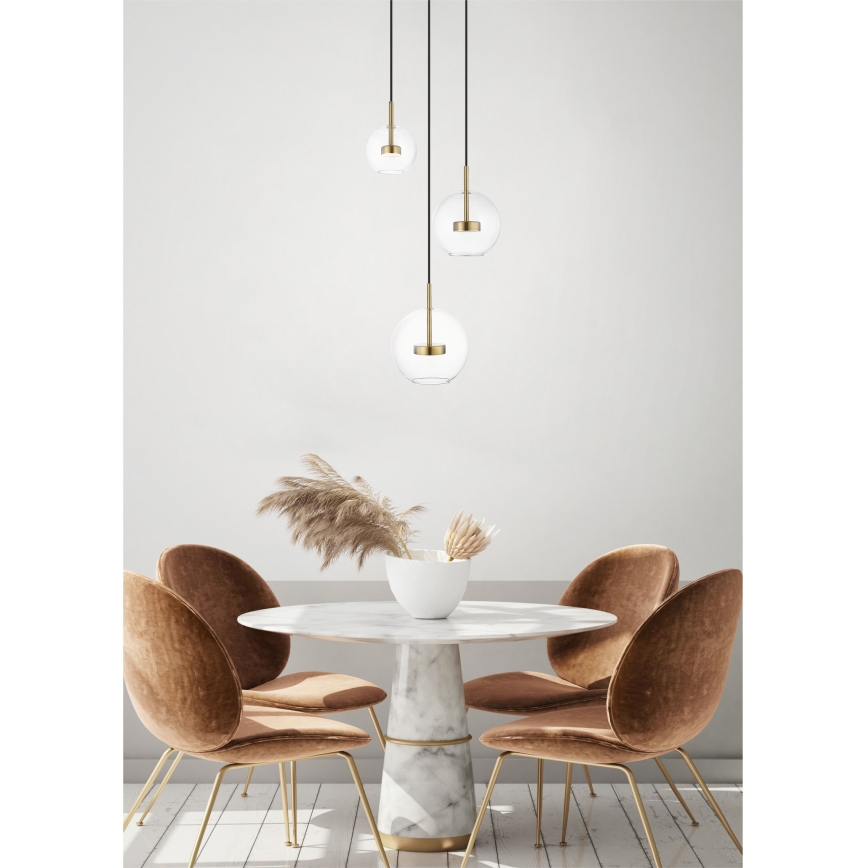 Zuma Line - LED Żyrandol na lince 3xLED/5W/230V złoty