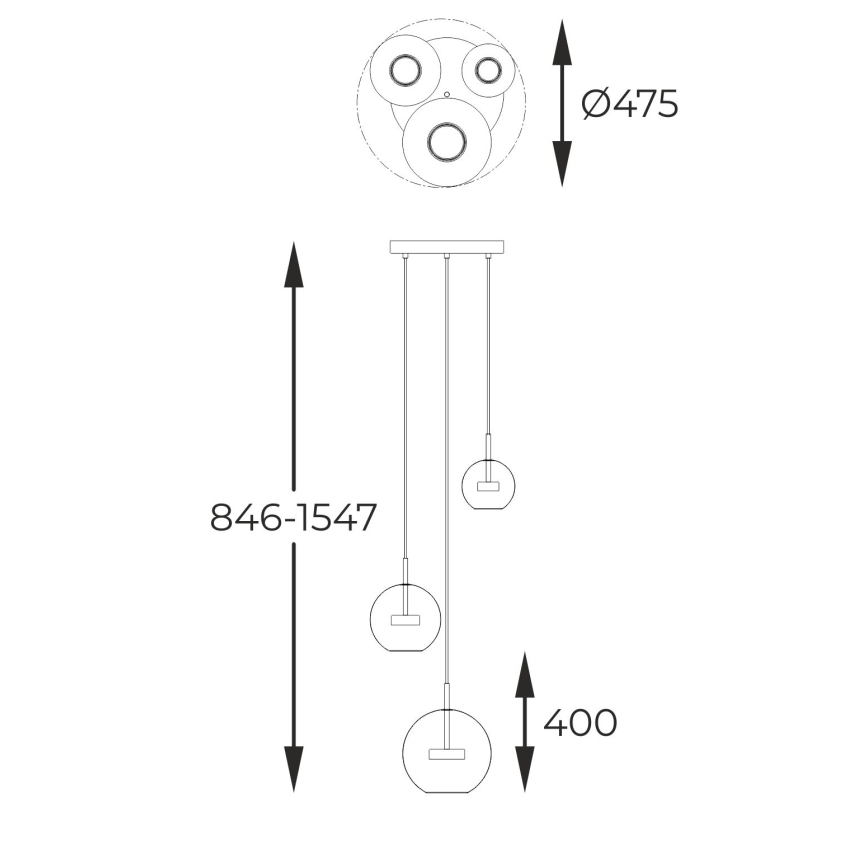 Zuma Line - LED Żyrandol na lince 3xLED/5W/230V złoty