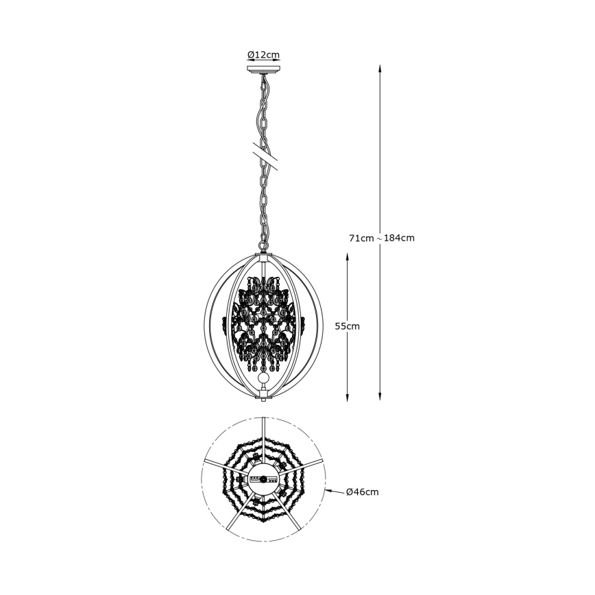 Zuma Line - Żyrandol na łańcuchu 5xG9/42W/230V mosiądz