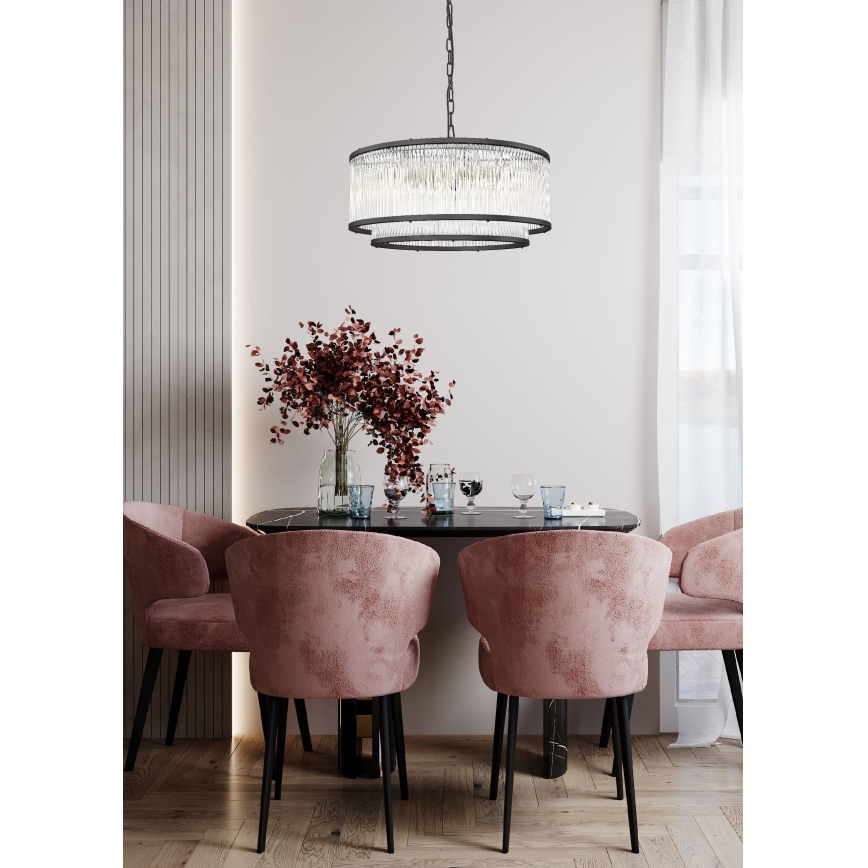 Zuma Line - Żyrandol na łańcuchu 6xE14/60W/230V czarny
