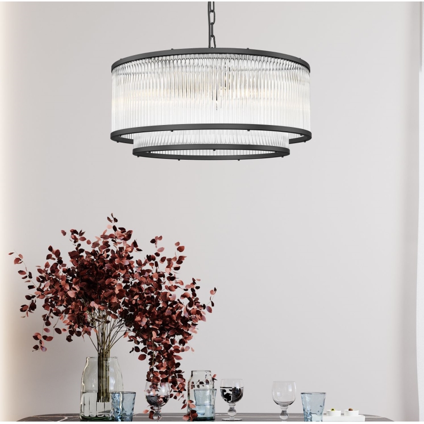 Zuma Line - Żyrandol na łańcuchu 6xE14/60W/230V czarny