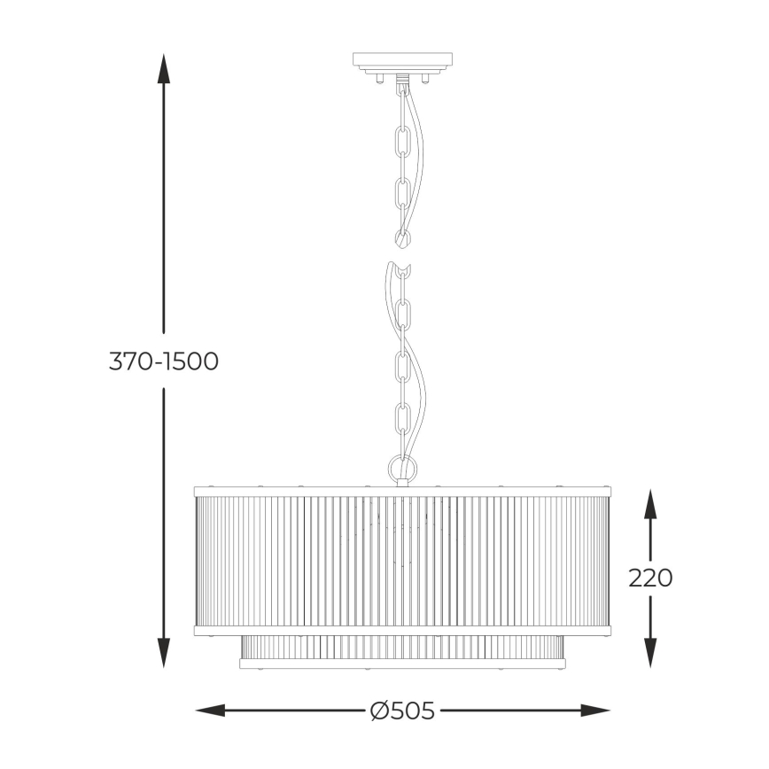 Zuma Line - Żyrandol na łańcuchu 6xE14/60W/230V czarny