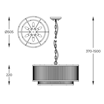 Zuma Line - Żyrandol na łańcuchu 6xE14/60W/230V złoty