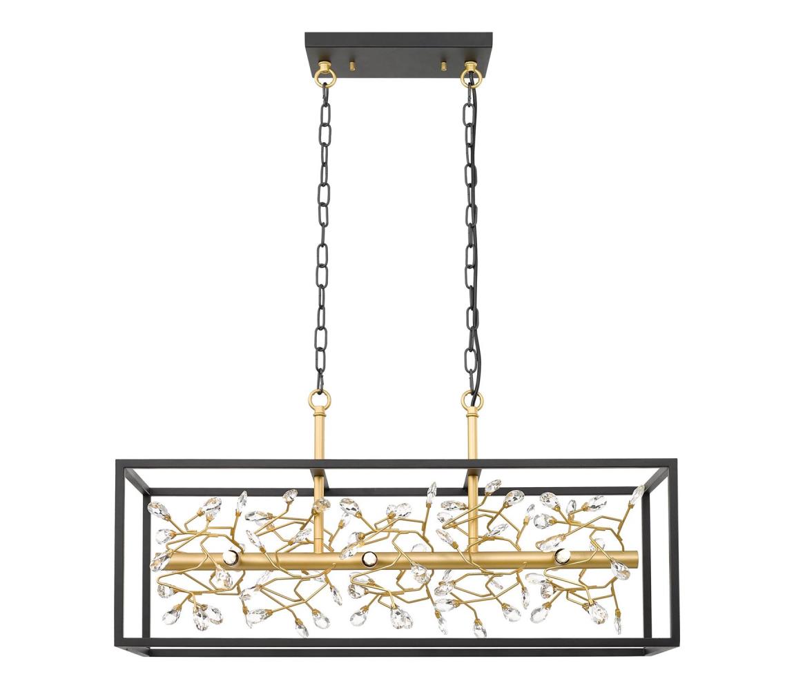 Zuma Line P0578-06C-P7TF - Żyrandol na łańcuchu SPRING 6xG9/33W/230V czarny/złoty