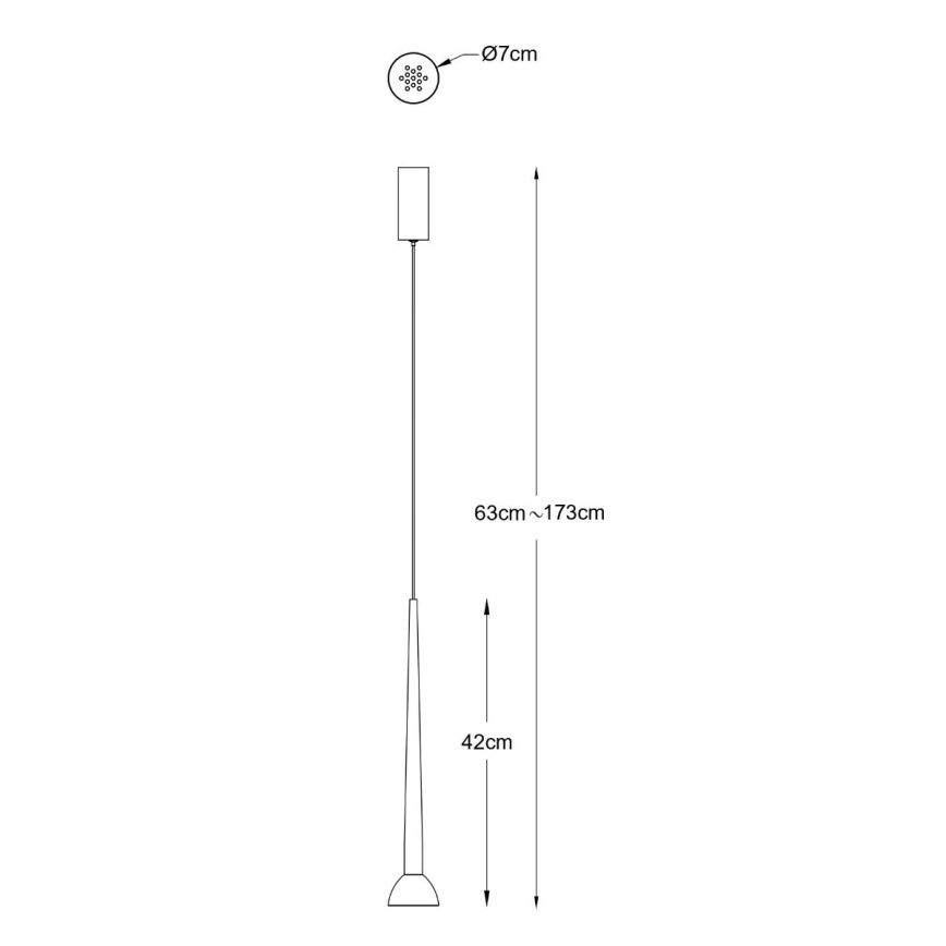 Zuma Line - Lampa wisząca na linkach LED/5W/230V, czarna