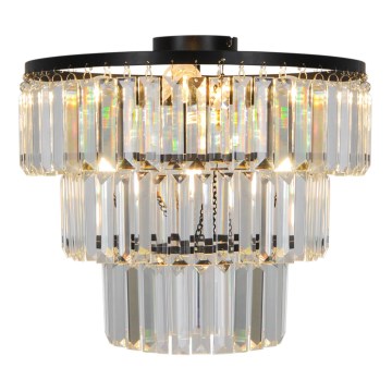 Zuma Line P17127-4-BK - Żyrandol natynkowy TIFANNY 4xE14/40W/230V czarny