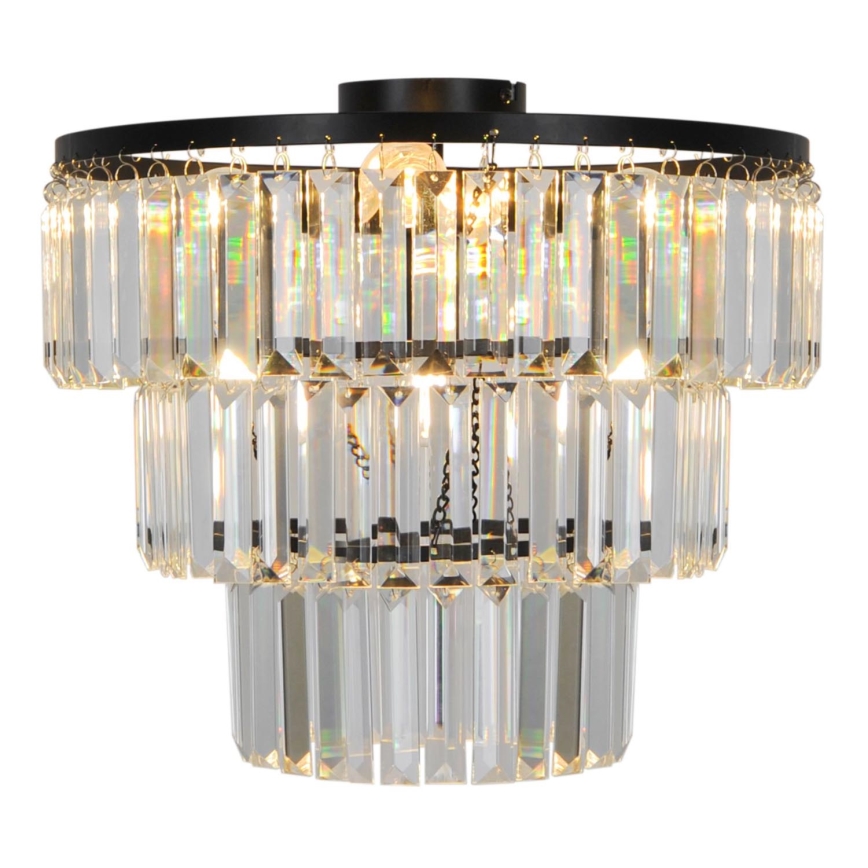 Zuma Line P17127-4-BK - Żyrandol natynkowy TIFANNY 4xE14/40W/230V czarny