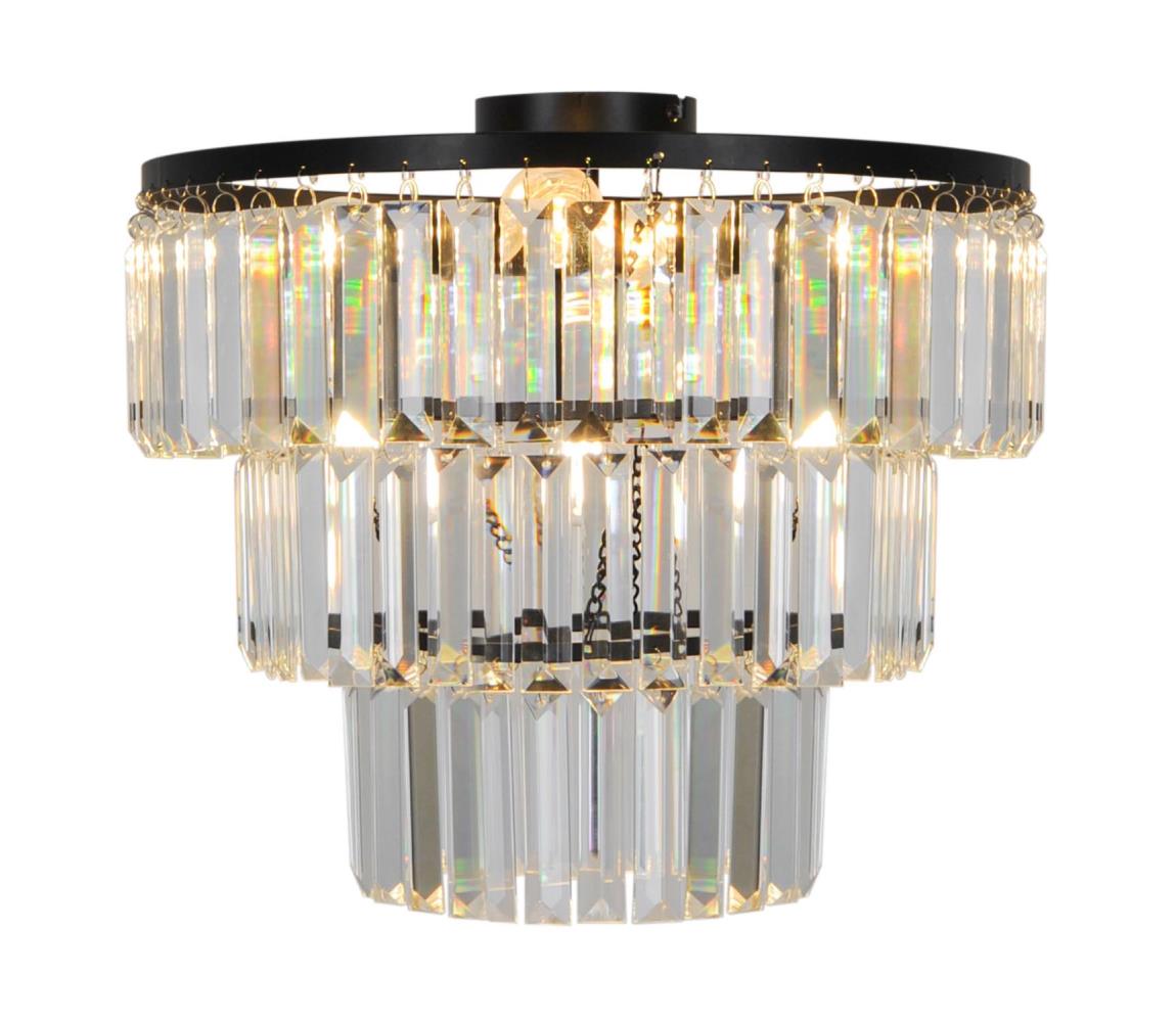 Zuma Line P17127-4-BK - Żyrandol natynkowy TIFANNY 4xE14/40W/230V czarny