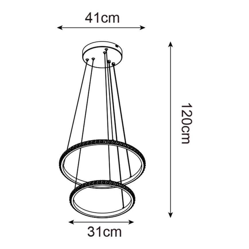 Zuma Line - LED Żyrandol na lince RIDE LED/22W/230V + LED/14W śr. 41 cm czarny