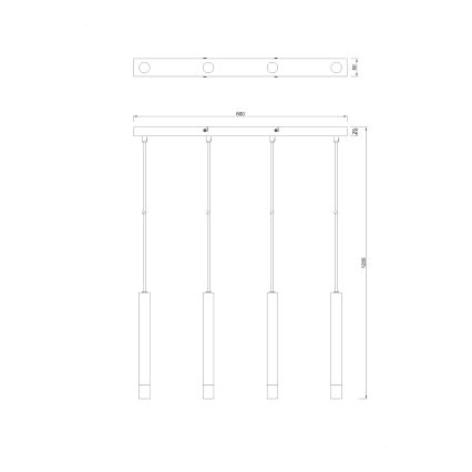 Zuma Line - Żyrandol na lince 4xG9/5W/230V czarny