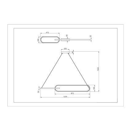 Zuma Line - LED żyrandol na linkach 2xLED/40W/230V czarny/złoty
