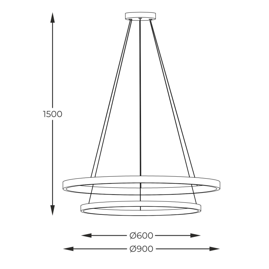 Zuma Line - LED Żyrandol na lince LED/72W/230V 3000/4000/6000K śr. 90 cm czarny