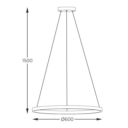 Zuma Line - LED Żyrandol na lince LED/32W/230V 3000/4000/6000K śr. 60 cm czarny