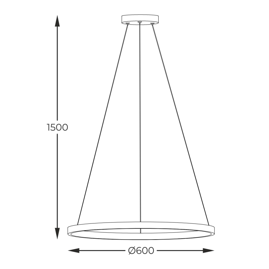 Zuma Line - LED Żyrandol na lince LED/32W/230V 3000/4000/6000K śr. 60 cm czarny